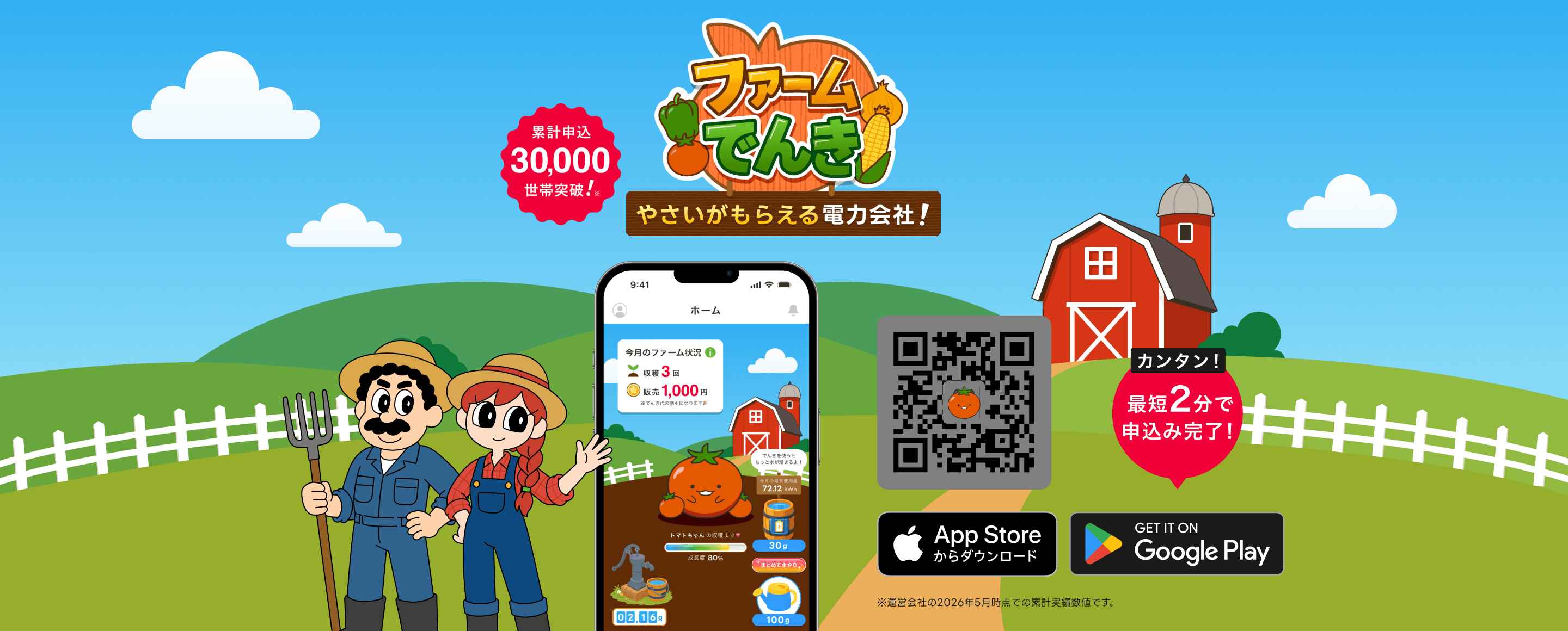 やさいがもらえる電力会社！